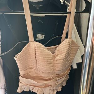 Peach Ruffled Crop Top